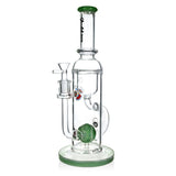 12 inch Ball Perc Incycler Bong with green accents thick glass incycler for smooth diffusion