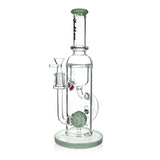 12-inch Ball Perc Incycler Bong with milk-green accents, thick glass incycler for smooth diffusion