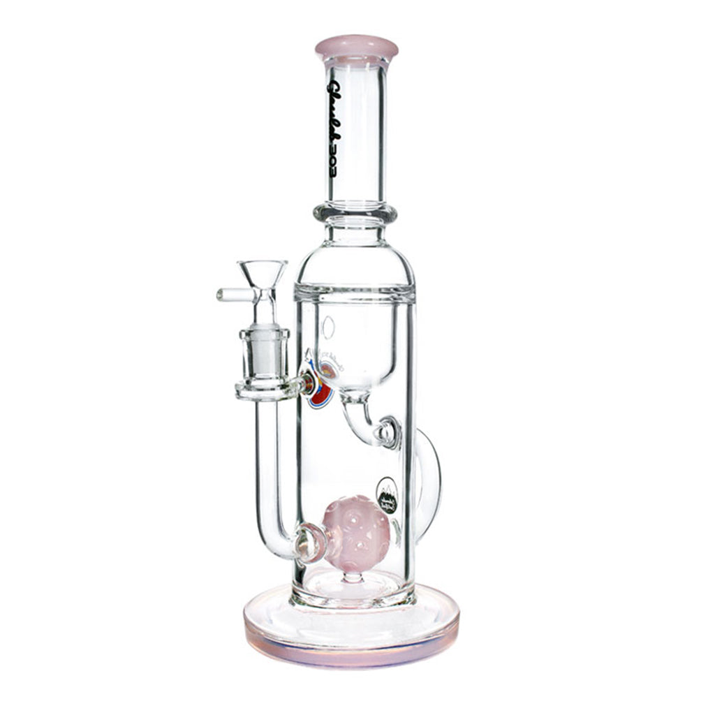 12-inch Ball Perc Incycler Bong with milk-pink accents, thick glass incycler for smooth diffusion