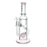 12-inch Ball Perc Incycler Bong with milk-pink accents, thick glass incycler for smooth diffusion