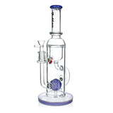 12-inch Ball Perc Incycler Bong with milk-purple accents, thick glass incycler for smooth diffusion