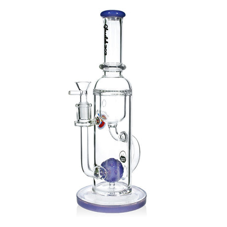 12-inch Ball Perc Incycler Bong with milk-purple accents, thick glass incycler for smooth diffusion