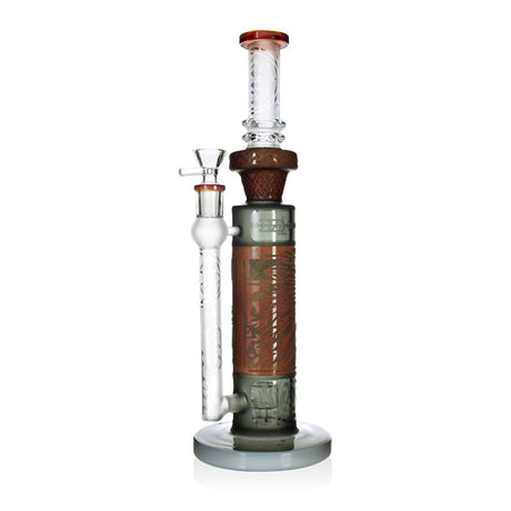 13-inch Red RuneWorks Sandblasted Cylinder Bong available at FGC