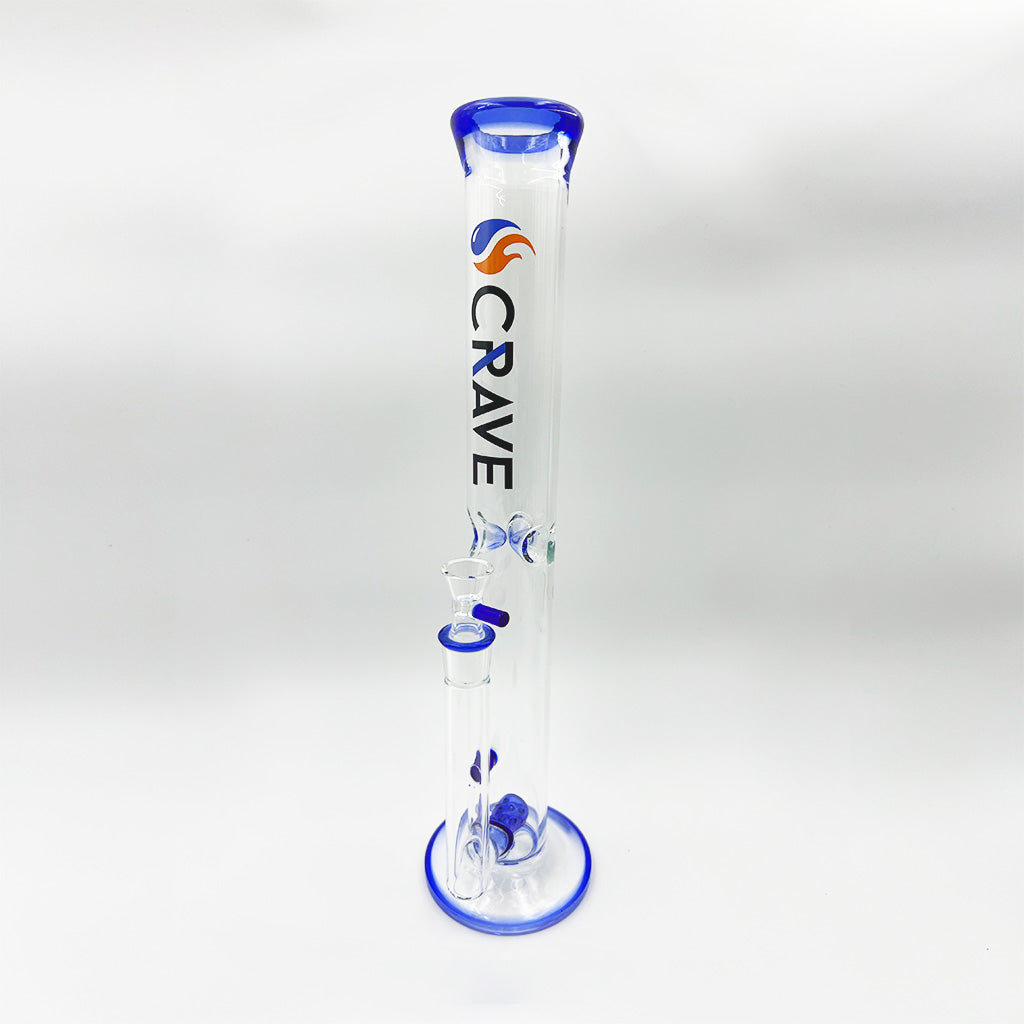 17.5" Crave Glass Straight Tube with Barrel Percolator