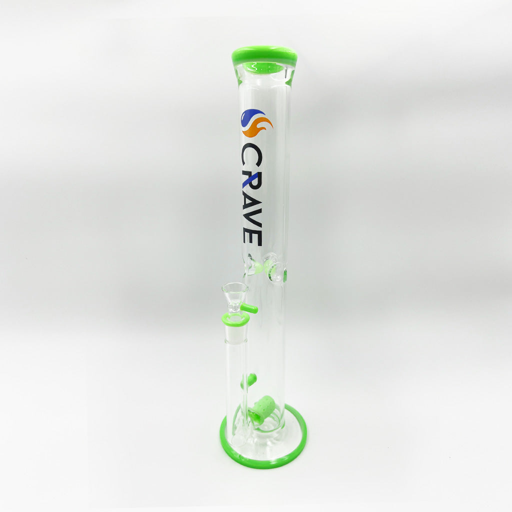 17.5" Crave Glass Straight Tube with Barrel Percolator