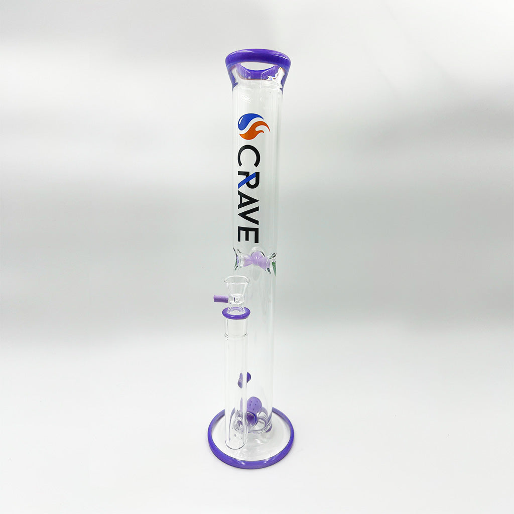 17.5" Crave Glass Straight Tube with Barrel Percolator