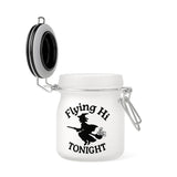 FLYING HI TONIGHT FROSTED GLASS STASH JAR WITH CLAMP LID