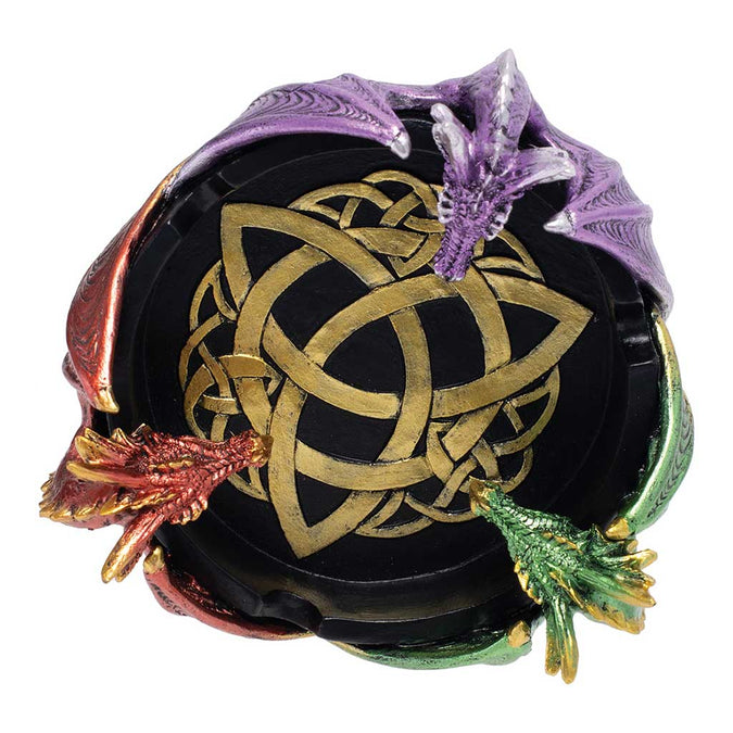 Tri Color Triple Dragon Ashtray | 5.5 Inch - Honeybee Herb – fatassglass
