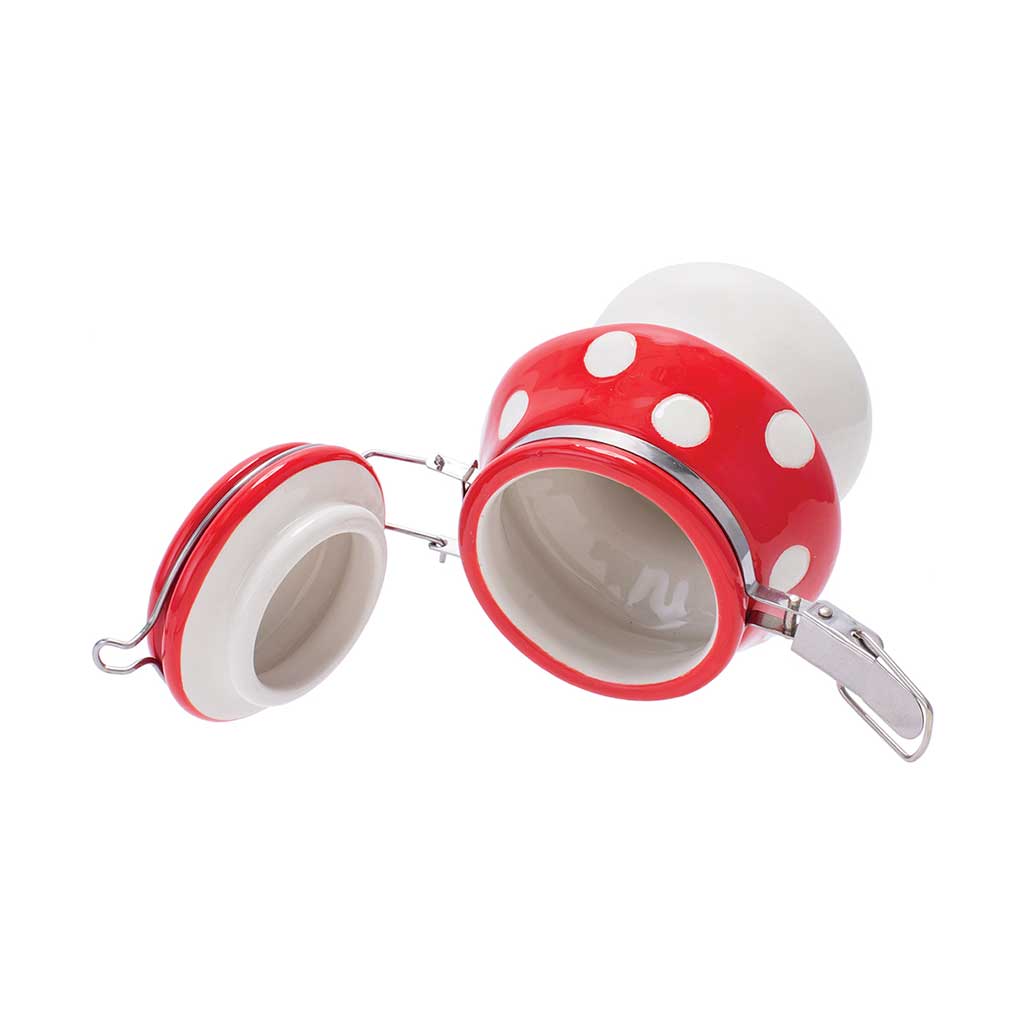 MUSHROOM CERAMIC JAR WITH CLASP