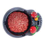 BLACK SKULL PINK BRAIN & MUSHROOM EYES ASHTRAY