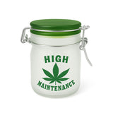 AIRTIGHT FROSTED GLASS HIGH MAINTENANCE STASH JAR