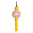 Yellow Donut Honey Straw Silicone Nectar Collector, 6.8 inches, with a metal tip and sprinkled donut center.