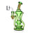 Green Cyclone Loop WigWag Neck Recycler Rig, 7.8-inch glass dab rig with quartz banger at Fat Ass Glass