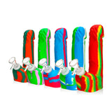 Lineup of 7-inch Silicone Dick Bongs in assorted colors (all variants), each with a clear glass bowl.
