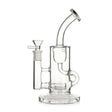 Clear 8.5 inch glass recycler bong with showerhead percolator for sale from Fat Ass Glass