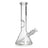 A clear view of the 8.6-inch Phoenix Star beaker bong with black logo, showing the diffused downstem and ice pinch. 