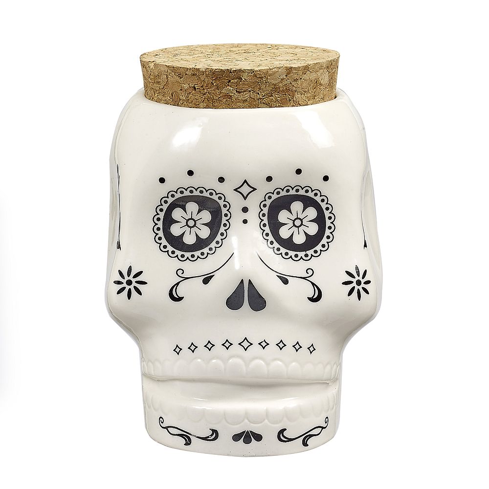 Ceramic Skull Stash Jar