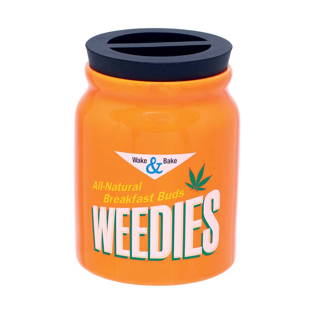 LARGE CERAMIC STASH JAR - WEEDIES