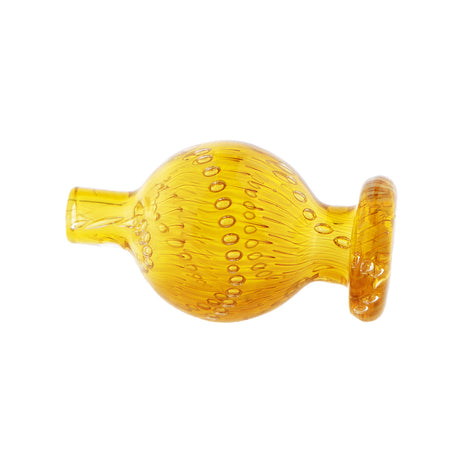 Side view of the Amber Glass Bubble Matrix carb cap from Fat Ass Glass showing rounded bubble body and amber glass pattern