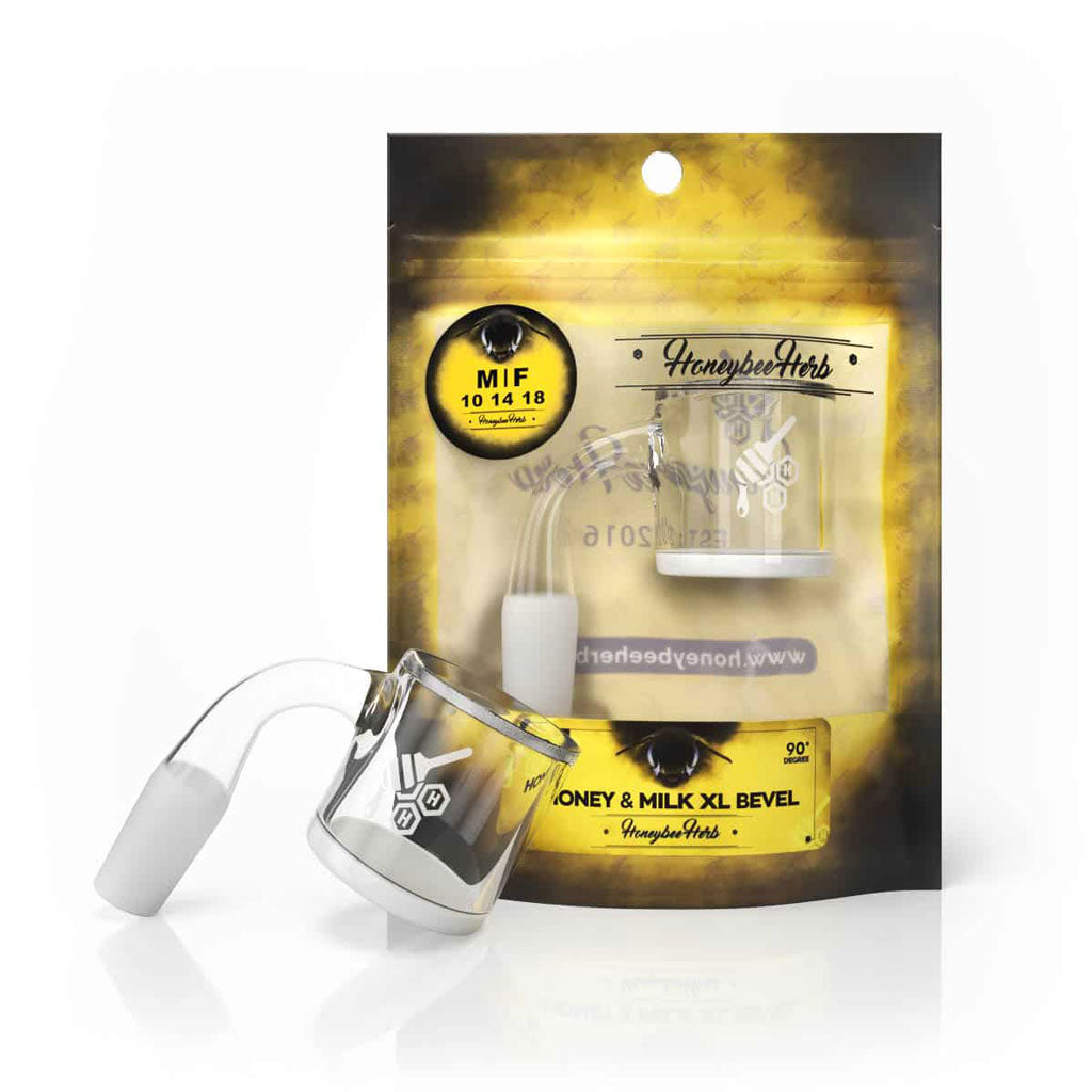 HONEYBEE HERB YELLOW LINE HONEY & MILK XL BEVEL QUARTZ BANGER