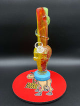 10" Spiral Grip Skull Soft Glass Water Pipe - with 14M Bowl