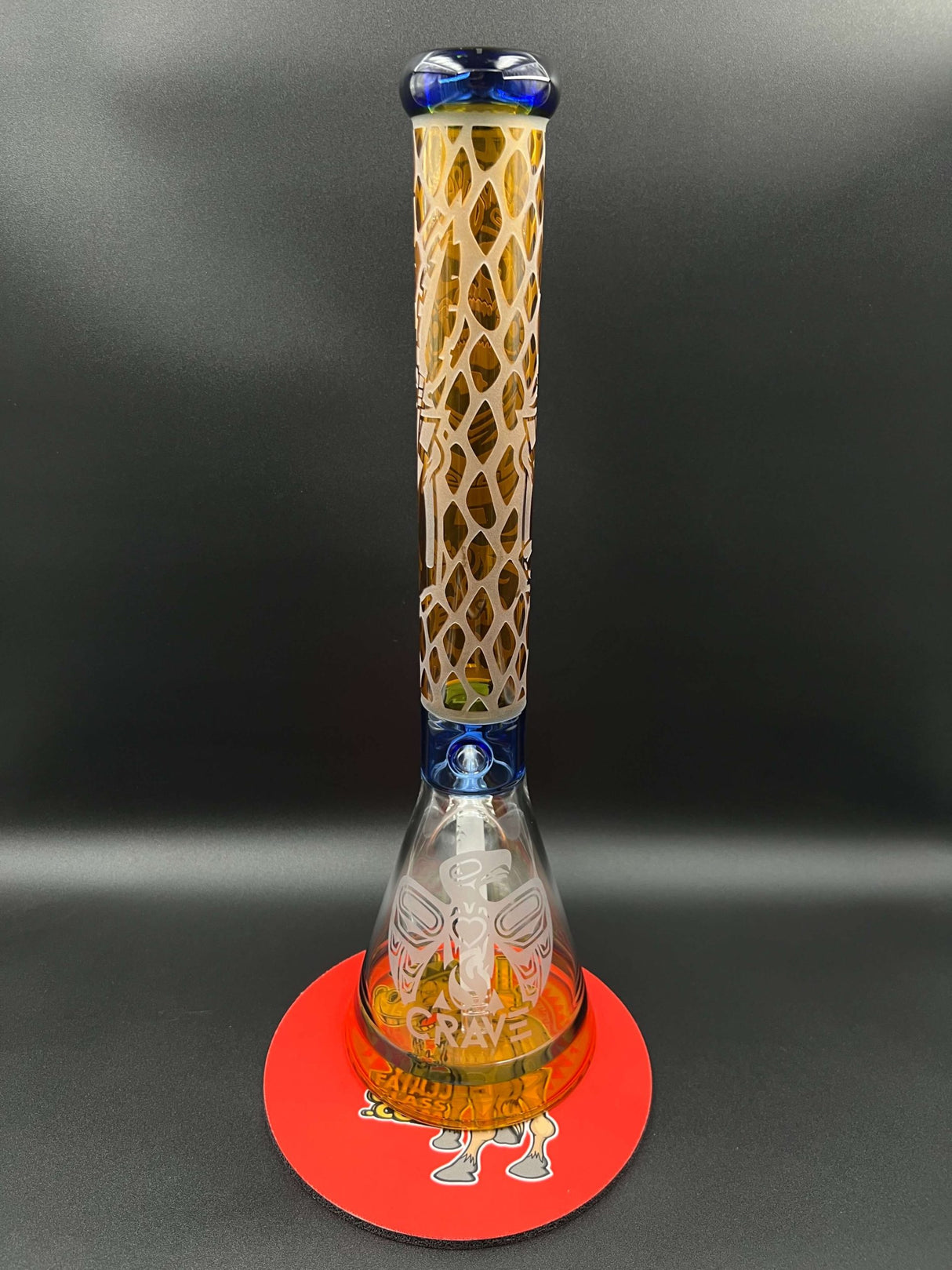 18" Crave Glass King Skull Sandblasted Beaker Bong