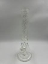 15" Milkyway Glass Sea Themed Sandblasted Beaker Bong with Pyramid Percolator