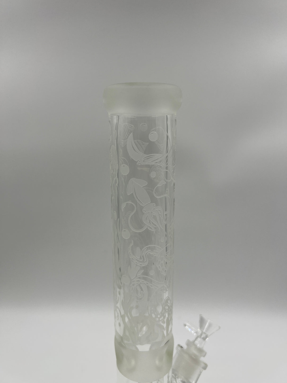 15" Milkyway Glass Sea Themed Sandblasted Beaker Bong with Pyramid Percolator