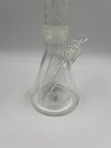 15" Milkyway Glass Sea Themed Sandblasted Beaker Bong with Pyramid Percolator