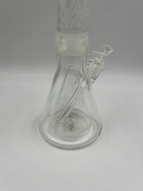 15" Milkyway Glass Sea Themed Sandblasted Beaker Bong with Pyramid Percolator