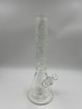 15" Sandblasted Mushroom Theme Pyramid Beaker Bong
