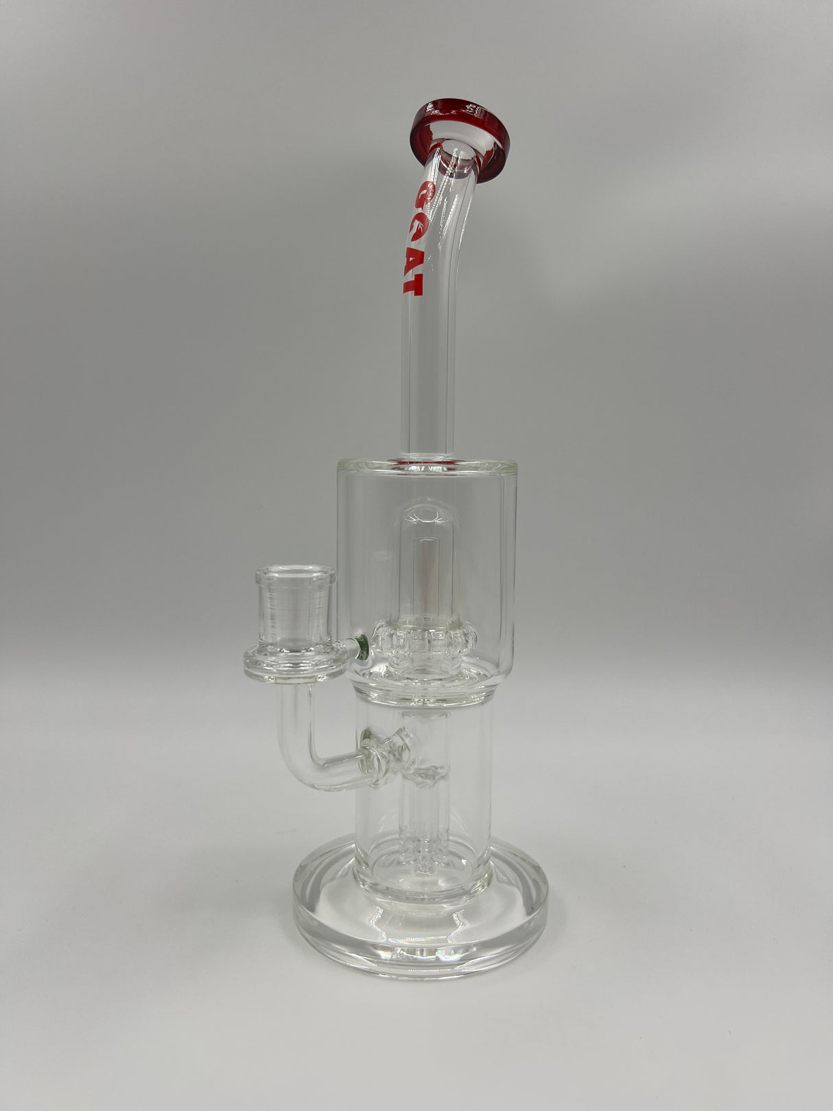 11" Red Lipped UFO to Tree Arm Lucky Goat Glass Bent Neck