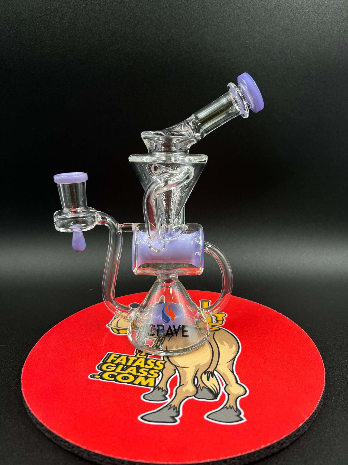 7" Crave Glass Showerhead Barrel Recycler Dab Rig