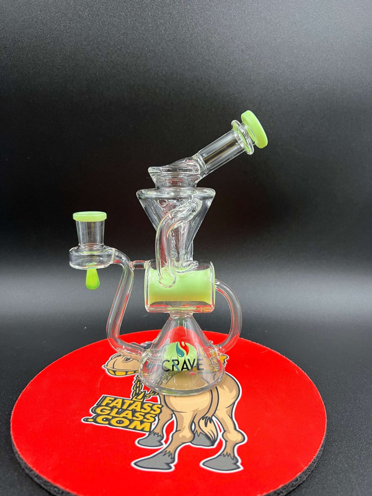 7" Crave Glass Showerhead Barrel Recycler Dab Rig