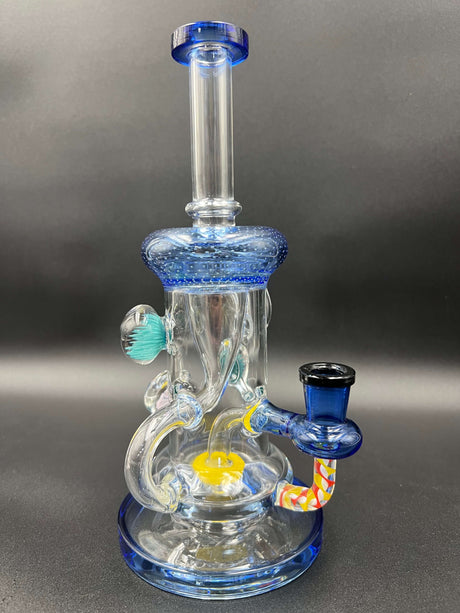 10" Flower Marble Showerhead Pink Recycler Dab Rig