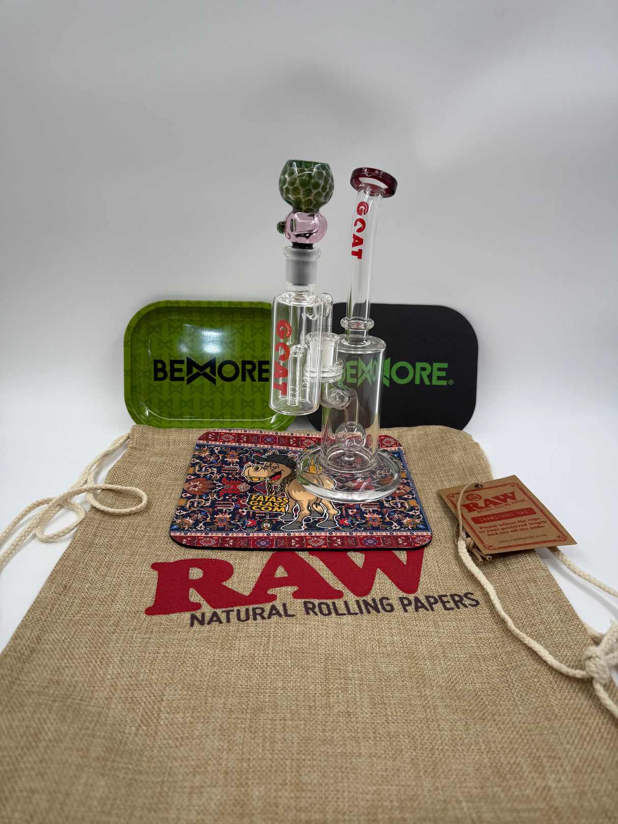 10" Lucky Goat Glass Ash Catcher Bundle