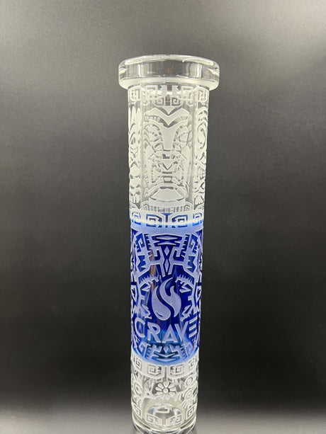 17" Aztec Design Sandblasted Beaker Bong by Crave Glass