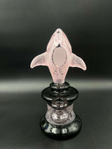 Feeding Time Etched Glass Shark Water Pipe - 8.25" / 14mm F / Colors Vary