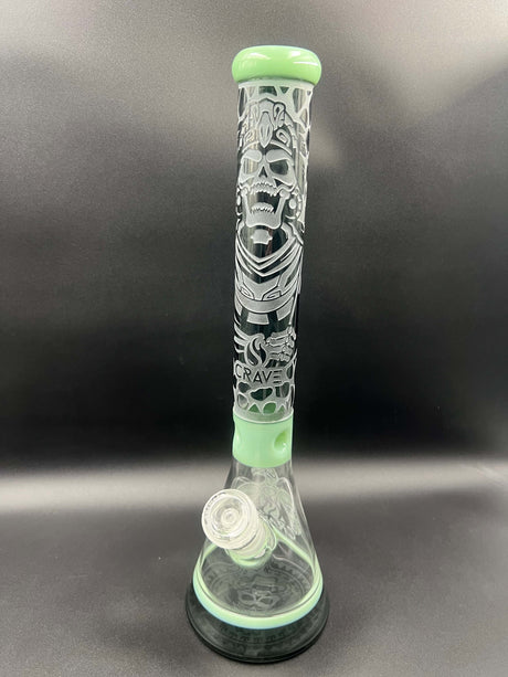 18" Crave Glass King Skull Sandblasted Beaker Bong