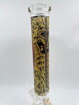 17" Red & Gold Intricate Skull Beaker