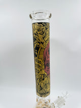 17" Red & Gold Intricate Skull Beaker