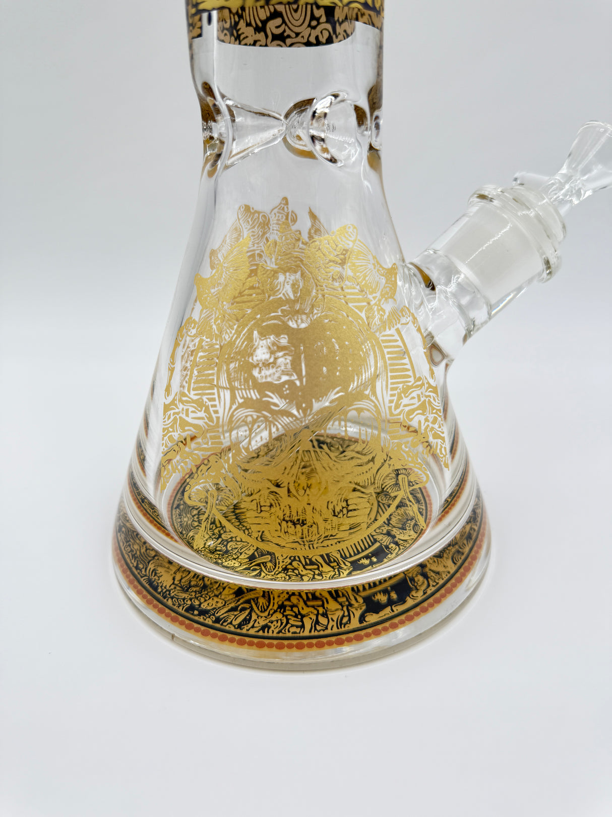 17" Red & Gold Intricate Skull Beaker