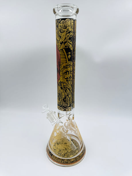 17" Red & Gold Intricate Skull Beaker