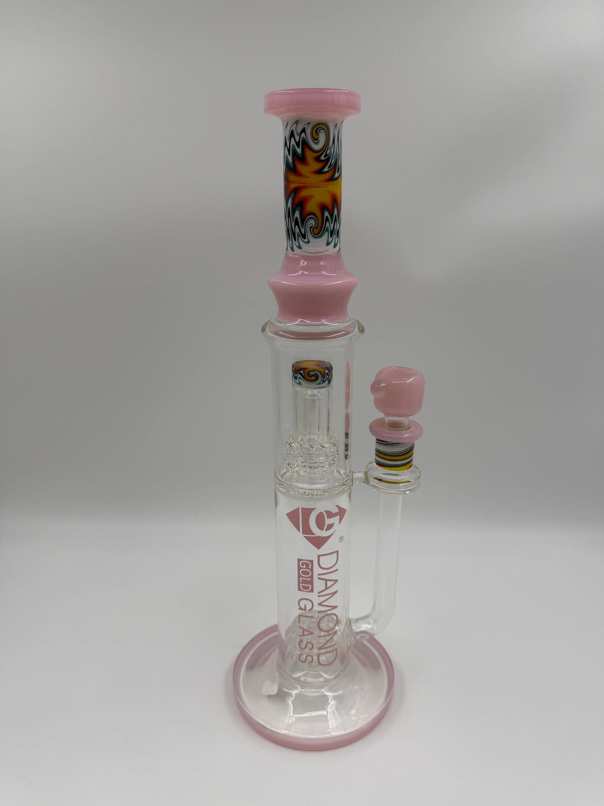 CLOSEOUT 16" Diamond Glass Double Matrix Perc Straight Tube Bong