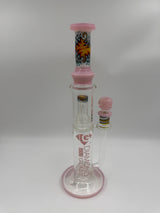CLOSEOUT 16" Diamond Glass Double Matrix Perc Straight Tube Bong