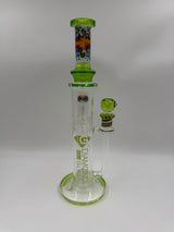 CLOSEOUT 16" Diamond Glass Double Matrix Perc Straight Tube Bong