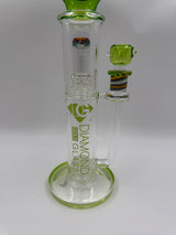 CLOSEOUT 16" Diamond Glass Double Matrix Perc Straight Tube Bong