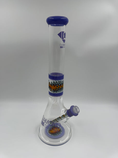 CLOSEOUT 16" Diamond Glass WigWag Beaker Bong