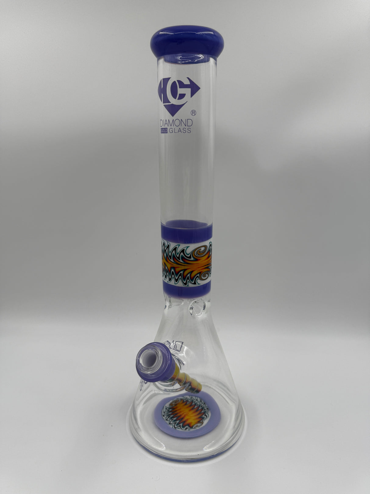 CLOSEOUT 16" Diamond Glass WigWag Beaker Bong