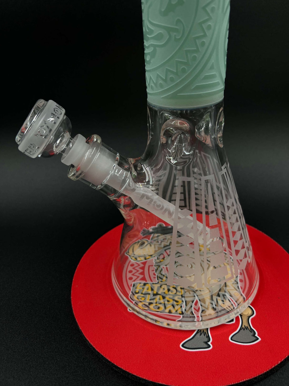 Monster Glass Sandblasted Beaker Bong